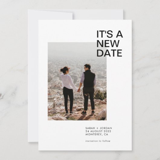 Ändern des Datums Moderne einfache Typografie Einladung (Vorderseite)