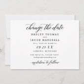 Ändern des Datums Moderne Kalligrafie Hochzeitssze Save The Date (Rückseite)