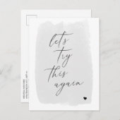 Ändern des Datums moderne kalligraphische graue Po Ankündigungspostkarte (Vorne/Hinten)