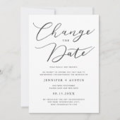 Ändern des Datums moderner Hochzeitsszenarien Einladung (Vorderseite)