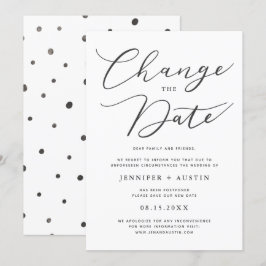 Ändern des Datums moderner Hochzeitsszenarien Einladung