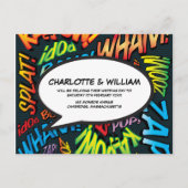 Ändern des Datums moderner Spaß typografisch Ankündigungspostkarte (Rückseite)