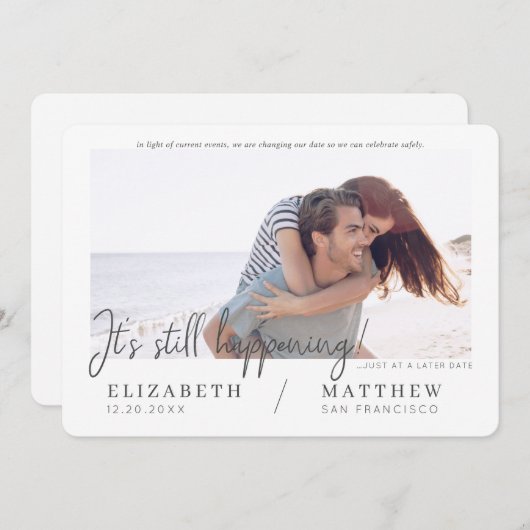 Ändern des Datums Modernes Chic Custom Foto Hochze Save The Date (Vorne/Hinten)