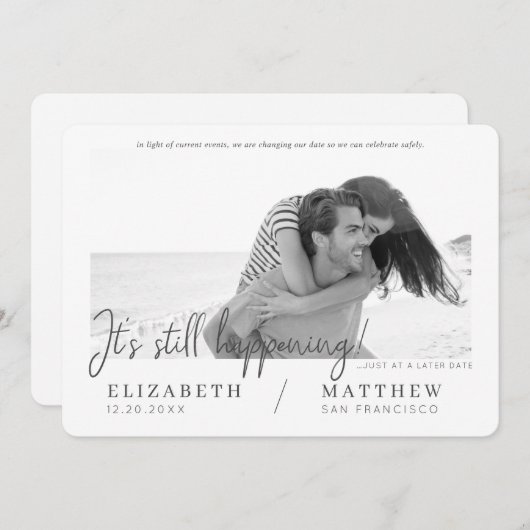 Ändern des Datums Modernes Chic Custom Foto Hochze Save The Date (Vorne/Hinten)