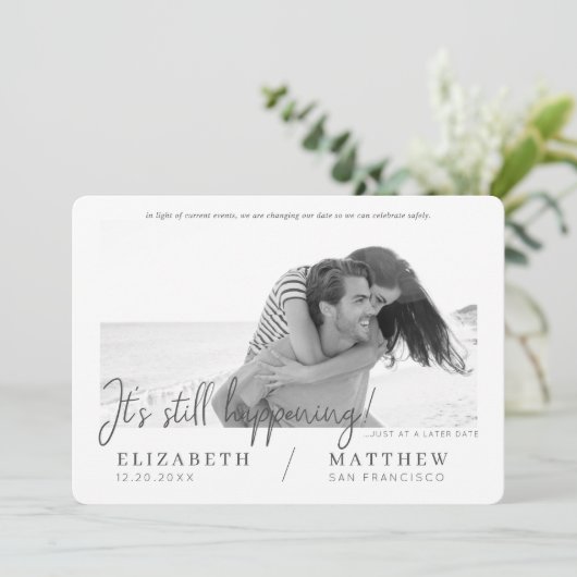 Ändern des Datums Modernes Chic Custom Foto Hochze Save The Date (Stehend Vorderseite)