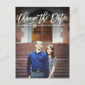 ÄNDERN DES DATUMS Modernes Foto der Kalligraphie Ankündigungspostkarte (Vorderseite)