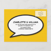 Ändern des Datums Modernes Fun Comic Book Ankündigungspostkarte (Rückseite)