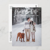 Ändern des Datums Modernes Pinselskript für neues Postkarte (Vorne/Hinten)