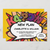 Ändern des Datums Neuer Plan Modernes Comic Buch Save The Date (Vorne/Hinten)