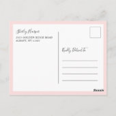 Ändern des Datums Rosa Bläsergoldskript Postkarte (Rückseite)