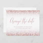 Ändern des Datums rosa Glitzer Bat Mitzvah verscho Postkarte (Vorne/Hinten)