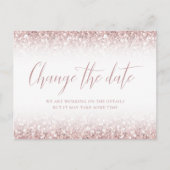 Ändern des Datums rosa Glitzer Bat Mitzvah verscho Postkarte (Vorderseite)