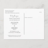 Ändern des Datums Save the Date Ankündigungspostkarte (Rückseite)