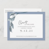 Ändern des Datums Save the Date Blauer Bläschen Ankündigungspostkarte (Vorne/Hinten)