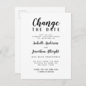 Ändern des Datums Schwarz-Weiß-Hochzeit Einladungspostkarte (Vorne/Hinten)