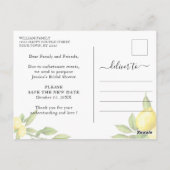 Ändern des Datums Stornierung von Event Lemons Grü Postkarte (Rückseite)