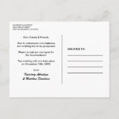 Ändern des Datums tropischer Strände Ankündigungspostkarte (Rückseite)