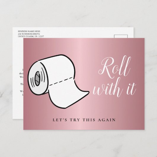 Ändern des Datums Zurückgestellt Stornierte Rose G Postkarte (Vorne/Hinten)