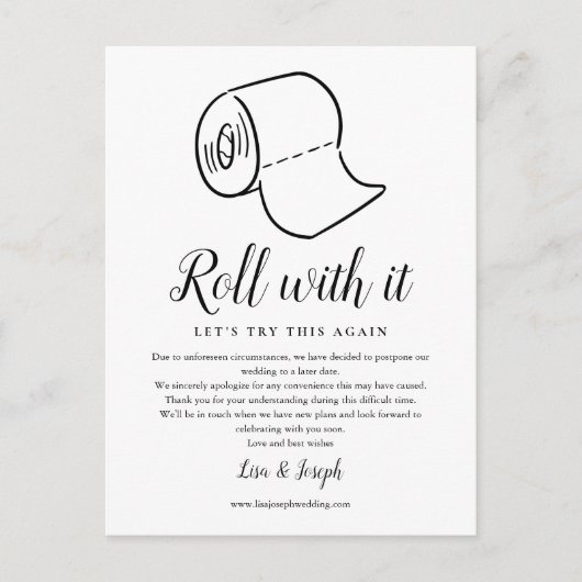 Ändern des Datums Zurückgestellt Storniertes Foto Postkarte (Vorderseite)