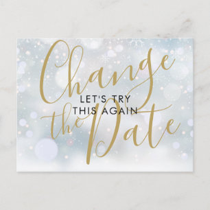 Ändern des Datums Zurückgestellt Storniertes Winte Postkarte