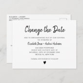 Ändern des Datumsschreibens Einfache Minimalistisc Ankündigungspostkarte (Vorne/Hinten)