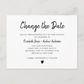 Ändern des Datumsschreibens Einfache Minimalistisc Ankündigungspostkarte (Vorderseite)