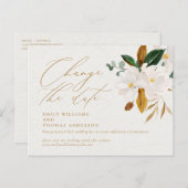 Ändern des Datumsschreibens Wasserfarbenmagnolia Postkarte (Vorne/Hinten)