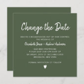 Ändern des Datumsskripts Moderne Kalligrafie Grün Ankündigung (Vorne/Hinten)