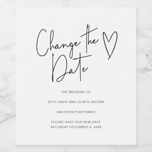 Ändern des Datumswechsels von Plänen Einfaches Skr Weinetikett (Einzelnes Label)