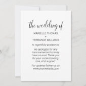 Ändern des Foto White Script-Hochzeitens Ankündigung (Rückseite)