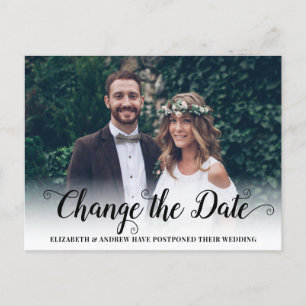 Ändern des Fotos "Date Modern Calligraphy Script" Ankündigungspostkarte