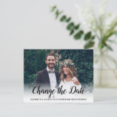 Ändern des Fotos "Date Modern Calligraphy Script" Ankündigungspostkarte (Stehend Vorderseite)