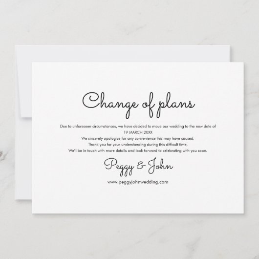 Ändern des Fotos "Datum neuer Pläne" Save The Date (Rückseite)