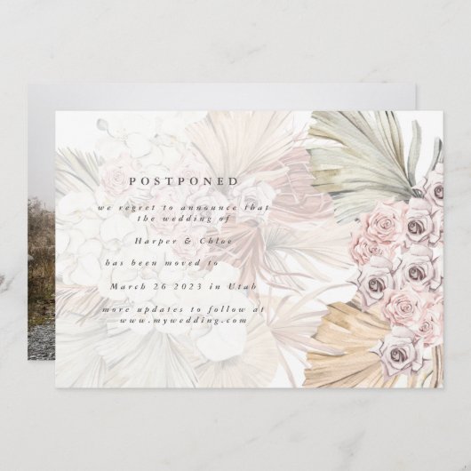 Ändern des Fotos Datum Pampas verschoben das Datum Save The Date (Vorne/Hinten)