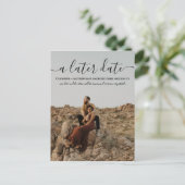 Ändern des Fotos Datumsmoderne Typografie Ankündigungspostkarte (Stehend Vorderseite)
