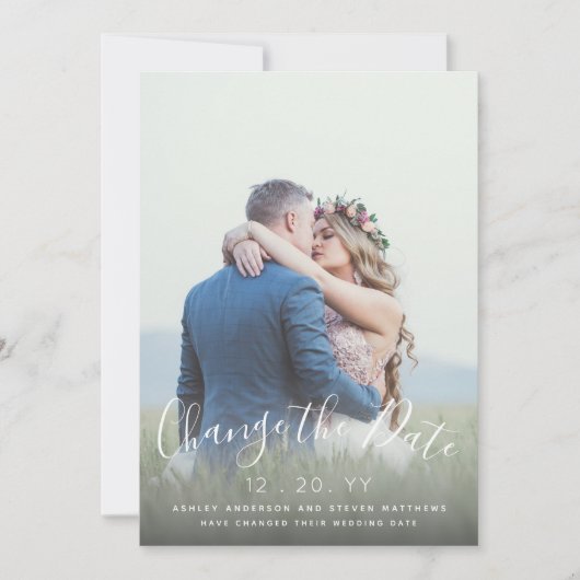 Ändern des Fotos für das Hochzeitsskript Save The Date (Vorderseite)