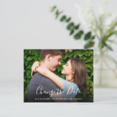 Ändern des Fotos Hochzeit verschoben Postkarte (Stehend Vorderseite)