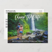 Ändern des Fotos "Modernes Pinselskript" Postkarte (Vorne/Hinten)