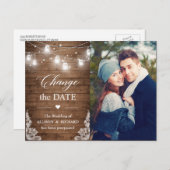 Ändern des Fotos Rustikale Holzzeichenleuchten Postkarte (Vorne/Hinten)