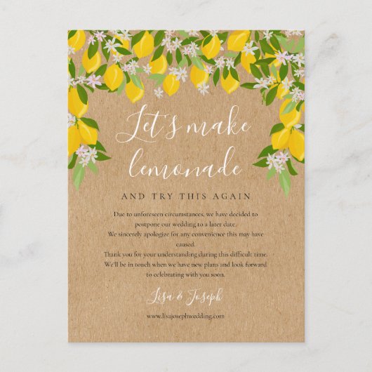 Ändern des Fotos "Zurückgestellt rustikale Zitrone Postkarte (Vorderseite)