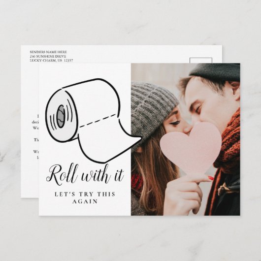 Ändern des Fotos Zurückgestellt Storniertes Ereign Postkarte (Vorne/Hinten)