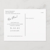 Ändern des Glitzer Datum Save the Date Silver Ankündigungspostkarte (Rückseite)