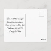 Ändern des Hochzeitdatums Postkarte (Rückseite)