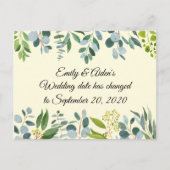 Ändern des Hochzeitdatums Postkarte (Vorderseite)