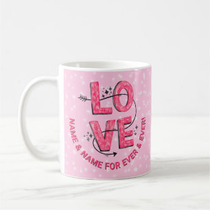 Ändern des Namens Text LIEBE Word Buchstaben einge Kaffeetasse