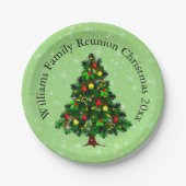 Ändern des Namens Text passt Weihnachtsbaum 20xx 7 Pappteller (Vorderseite)