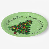 Ändern des Namens Text passt Weihnachtsbaum 20xx 9 Pappteller (Schrägansicht)