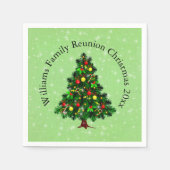 Ändern des Namens Text passt Weihnachtsbaum Cockta Serviette (Vorderseite)