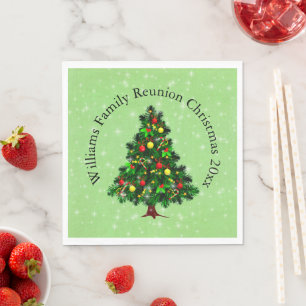 Ändern des Namens Text passt Weihnachtsbaum Mittag Serviette