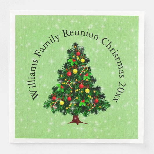 Ändern des Namens Text passt Weihnachtsbaum Serviette (Vorderseite)